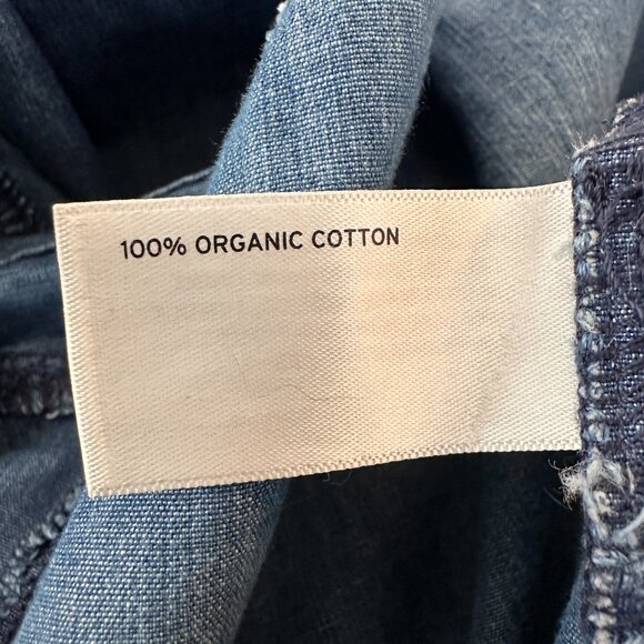 Duluth Trading Organic Cotton Chambray Blue Camo Garden Smock Sz XL - Picture 11 of 14